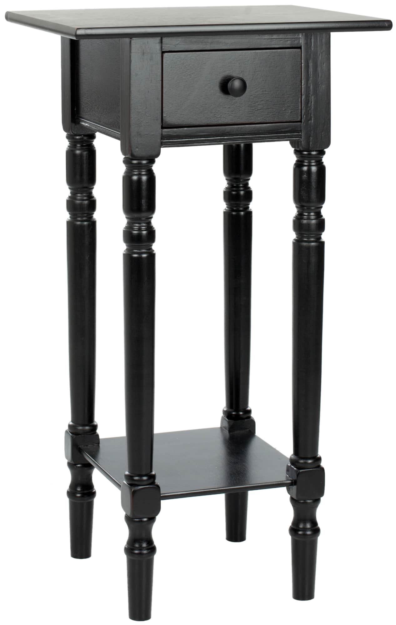 Sabrina End Table in Distressed Black